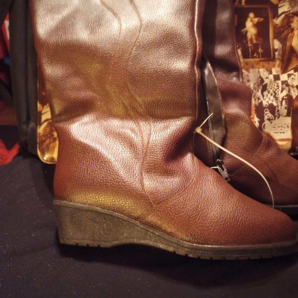 LUFTPOLSTER  BROWN BOOTS WITH FUR